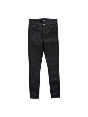thvm Skinny Jeans Womens Ink Black Coated Stretch Denim Made in USA Size 25